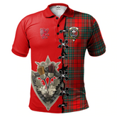 Clan Cheyne Tartan Polo Shirt - Lion Rampant And Celtic Thistle Style SX78 Cheyne Tartan Tartan Polo